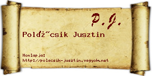 Polácsik Jusztin névjegykártya